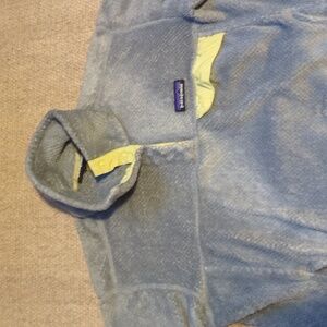 Women's Patagonia Fleece Jacket Grey/Neon Yellow Size large